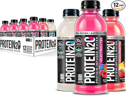 Protein2o 15g Whey Protein Isolate Infused Water Plus Electrolytes, Sugar Free Sports Drink, Ready To Drink, Gluten Free, Lactose Free, Electrolyte Variety Pack, 16.9 fl oz Bottle (12 Count)