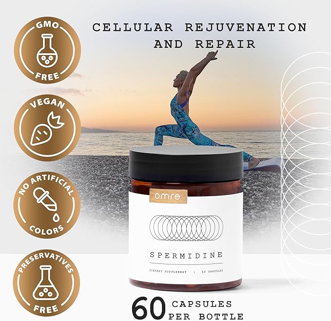 OMRE Spermidine Supplement (10mg of Non-Synthetic Spermidine) - 3rd-Party Tested 1000mg Wheat Germ Extract Standardized to No Less Than 1% Spermidine - 10mg of Natural Spermidine per Serving