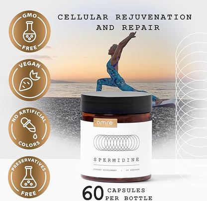 OMRE Spermidine Supplement (10mg of Non-Synthetic Spermidine) - 3rd-Party Tested 1000mg Wheat Germ Extract Standardized to No Less Than 1% Spermidine - 10mg of Natural Spermidine per Serving