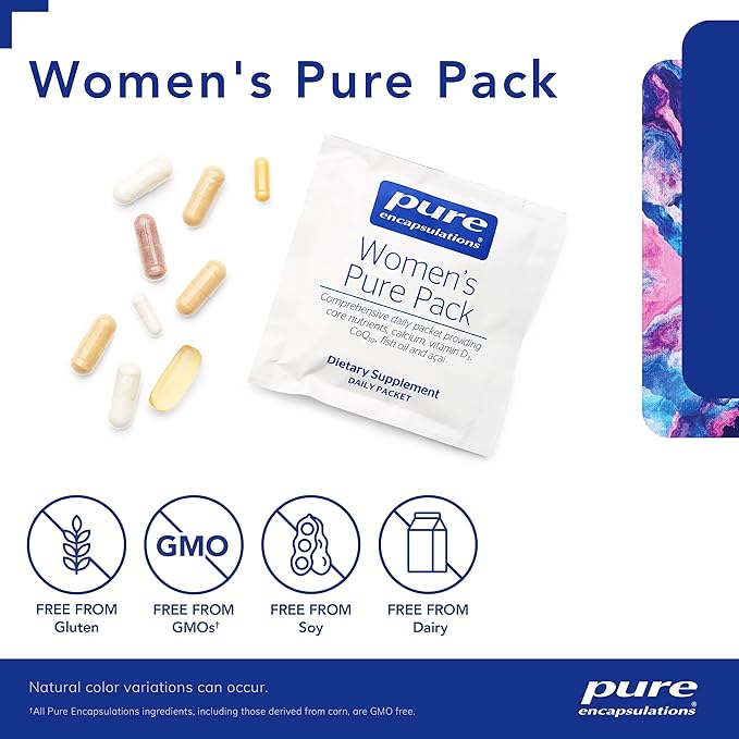 Pure Encapsulations Women's Pure Pack - for Women Over 40 - Bone, Heart, Eye & Breast Health* - with Calcium, DHA, EPA & CoQ10 - Once-Daily - 30 Packets