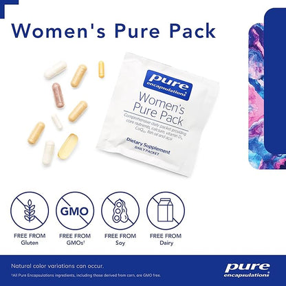 Pure Encapsulations Women's Pure Pack - for Women Over 40 - Bone, Heart, Eye & Breast Health* - with Calcium, DHA, EPA & CoQ10 - Once-Daily - 30 Packets
