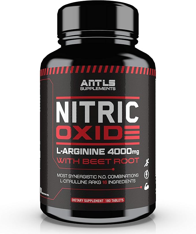 Nitric Oxide Supplement Booster Complex L Arginine 4000mg,L Citrulline, AAKG,Beet Root,Pre Workout Pills,Muscle Bulider,Growth,Pumps,Blood Flow,Vascularity,Heart Health,180 Capsules