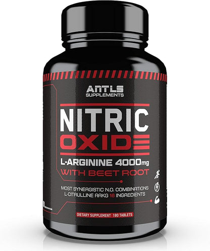 Nitric Oxide Supplement Booster Complex L Arginine 4000mg,L Citrulline, AAKG,Beet Root,Pre Workout Pills,Muscle Bulider,Growth,Pumps,Blood Flow,Vascularity,Heart Health,180 Capsules