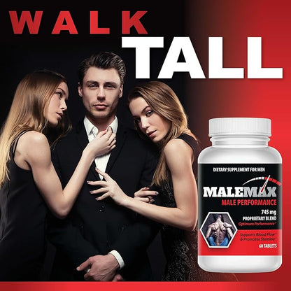 Perform- Male Supplement- Men Add 1-3 Inches Fast- All Natural, Lab Tested for Purity- No Banned Substances- 60 Tablets