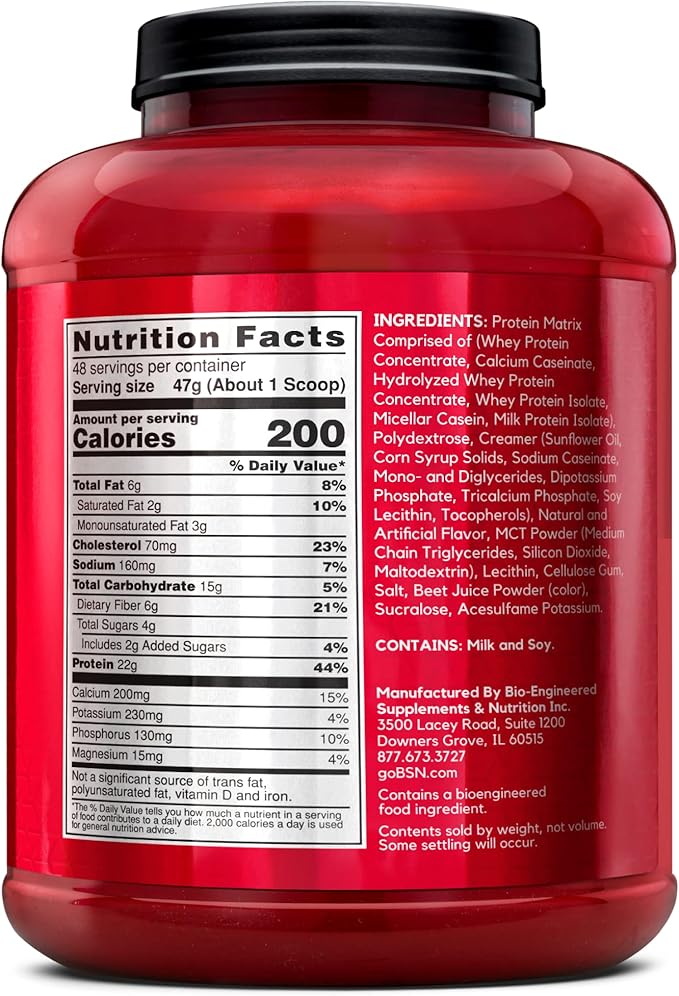 BSN SYNTHA-6 Whey Protein Powder with Micellar Casein, Milk Isolate, Strawberry Milkshake, 48 Servings (Packaging May Vary)
