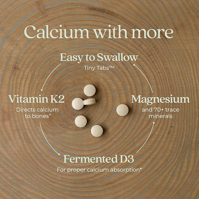 New Chapter Calcium Supplement - Bone Strength Tiny Tabs Organic Calcium with Magnesium, Vitamin D3+K2, 70+ Trace Minerals for Bone Health, Gluten Free, Easy to Swallow - 240 ct