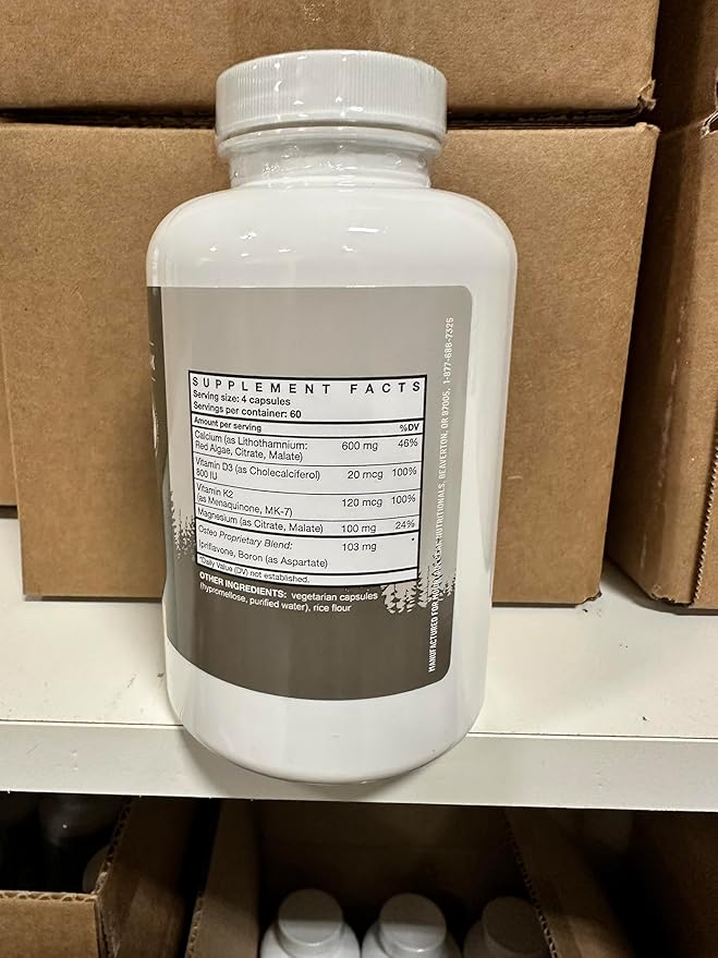 Mountain Peak Nutritionals Osteo Supplement - Organ & Strong Bone Support, Promotes Bone Health - With Vitamins D3, K2, Calcium, and Magnesium - Bone Building & Strengthening (240 Vegetarian Capsules)