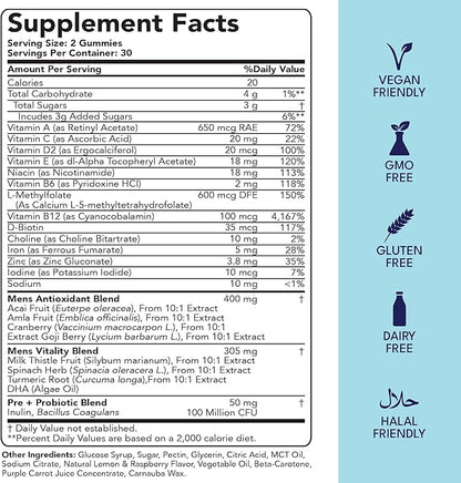 Sakoon nutrition Men's Multivitamin Gummies with Probiotics and Prebiotics