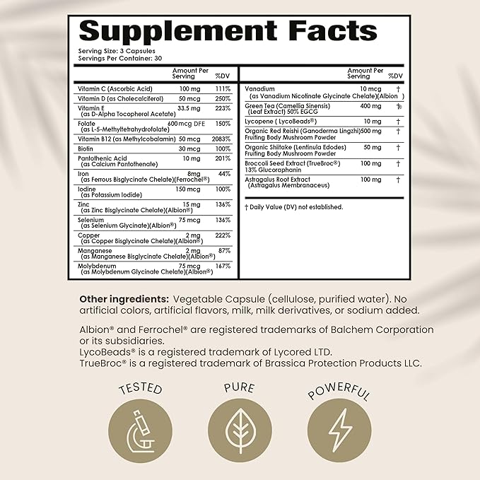 PAPCLEAR Physician Formulated | All Natural Immune Support Supplement | Advanced Powerful Immunity Booster | 21 Vitamins & Nutrients with Organic Shiitake Mushroom & Lycopene | 90 Capsules | Pack of 3