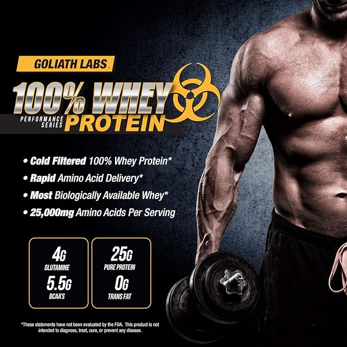 Goliath Labs 20-Pound Strawberry 100% Whey Protein Powder Workout Supplement