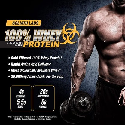 Goliath Labs 20-Pound Strawberry 100% Whey Protein Powder Workout Supplement