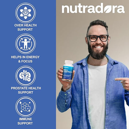 Multivitamin for Men - Daily Mens Multivitamins & Multiminerals Supplement for Vitality, Focus, & Performance, Mens Multi Vitamins A, C, D, E & B12, Zinc, Calcium, Magnesium & More Pack of 1