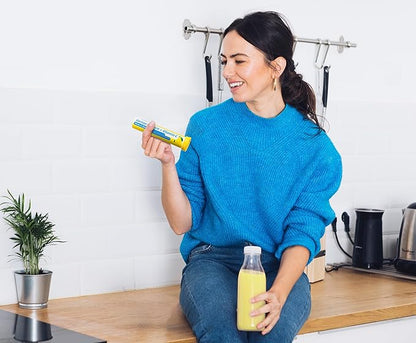 German Calcium + VIT. C - 480 Vegan Drink Effervescent Tablets - Lemon Lime Flavor - Made in Germany