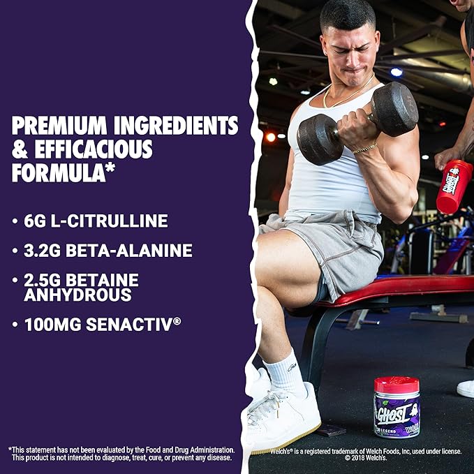 GHOST Legend V4 Pre-Workout Powder, Welch's Grape - 30 Servings – Pre-Workout for Men & Women with Choline, L-Citrulline, & Beta Alanine for Energy & Focus