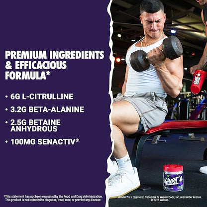GHOST Legend V4 Pre-Workout Powder, Welch's Grape - 30 Servings – Pre-Workout for Men & Women with Choline, L-Citrulline, & Beta Alanine for Energy & Focus