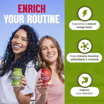 Júce Original Formula - Organic Super Fruit & Veggies Supplement - Gluten/Gelatin Free, Soy Free & Vegan- Reds & Greens Superfood Capsules- 23 Fruits & 16 Vegetables (180 Count)