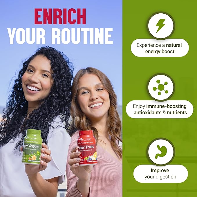 Júce Original Formula - Organic Super Fruit & Veggies Supplement - Gluten/Gelatin Free, Soy Free & Vegan- Reds & Greens Superfood Capsules- 23 Fruits & 16 Vegetables (180 Count)