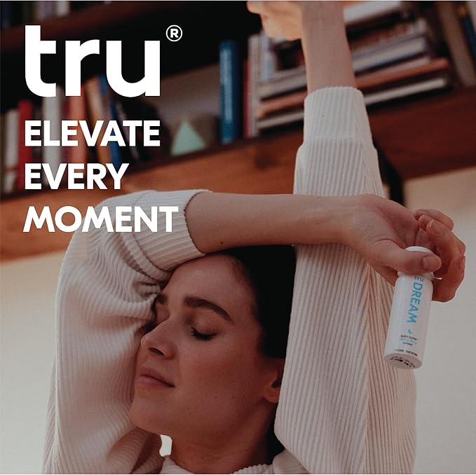 Tru Dream Shot, Cherry Berry Flavored Deep Sleep Aid Shots - Zero Sugar Calm Sleep Drink plus Melatonin, GABA, Chamomile - Caffeine Free, GF, Keto, Natural Flavors, Vegan Supplement, 2oz (Pack of 24)