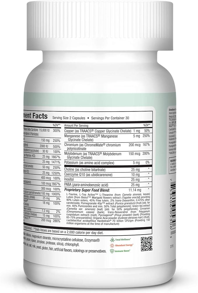 Maxi Health Two Complete - Multivitamins and Minerals - Full Potency - 60 Capsules – Kosher