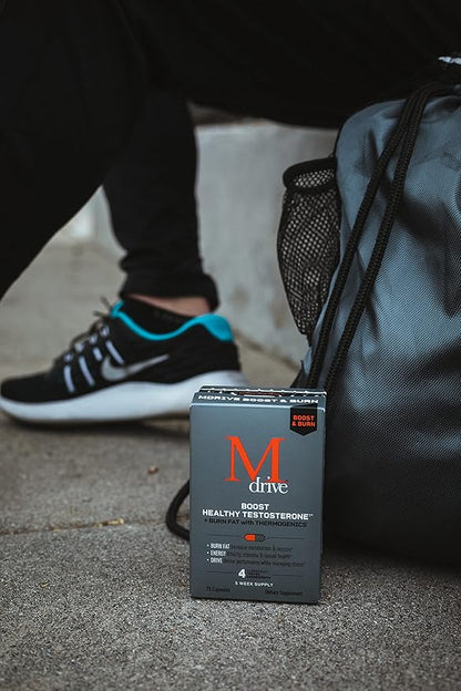 Mdrive Boost and Burn Test Booster and Fat Burner with Zinc, KSM-66 Ashwagandha, Advantra Z, 75 Count.