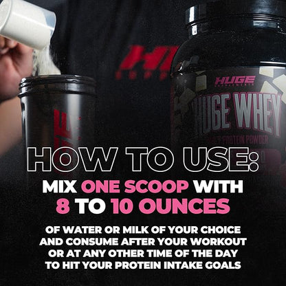 Huge Whey, Protein Powder for Muscle Gain, 25g Protein, 12g EAAs, Supports Muscle Growth, Performance & Recovery (White Chocolate Raspberry, 30 Servings)