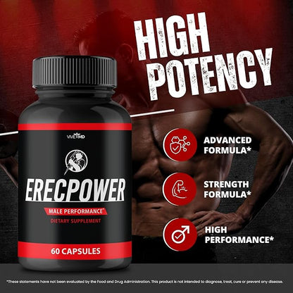 Erecpower for Men Capsules - Erecpower Pills Advanced Formula - Maximum Strength, ErecPower for Men Supplement Erec Power 60 Capsules, Erec Power Vitamin Pills Reviews (2 Pack)