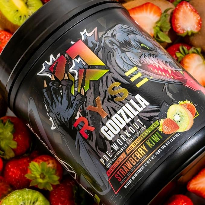 Ryse Noel Deyzel x Godzilla Pre Workout | Intense Pumps, Energy, & Focus | Citrulline & Beta Alanine | 400mg Total Caffeine | 40 Servings (Strawberry Kiwi)