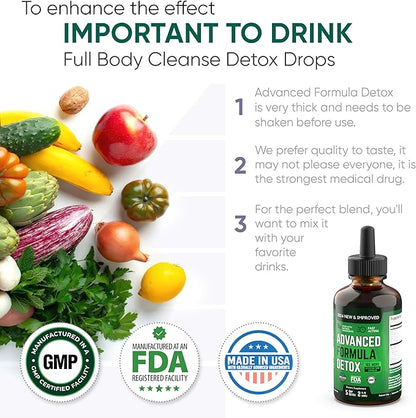 Salutem Vita™ Liquid Advanced Formula Detox - Detoxify and Rejuvenate: Liquid Dietary Supplement for Total Body Cleanse - Supplement for Toxin Removal - 1 Pack - 2 Fl Oz (20 Servings)
