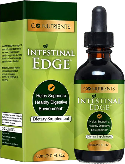 Go Nutrients Intestinal Edge - Gut Cleanse for Humans with Wormwood, Black Walnut, Clove & More - Liquid Drops for Digestive Support - Non-GMO Tincture - 2oz