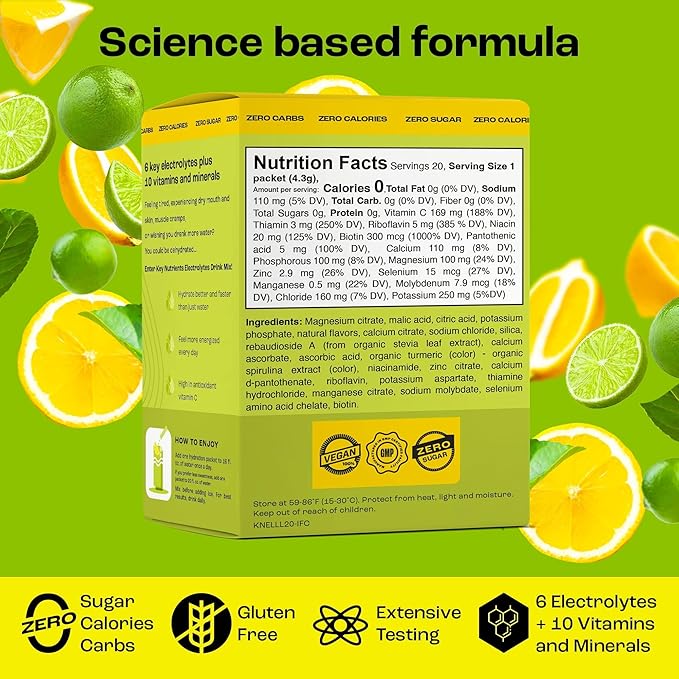 KEY NUTRIENTS Electrolytes Lemon Lime 40’s Stick Packs
