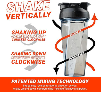 HELIMIX 2.0 Vortex Blender Shaker Bottle Holds upto 28oz | No Blending Ball or Whisk | USA Made | Portable Pre Workout Whey Protein Drink Cup | Mixes Cocktails Smoothies Shakes | Top Rack Safe