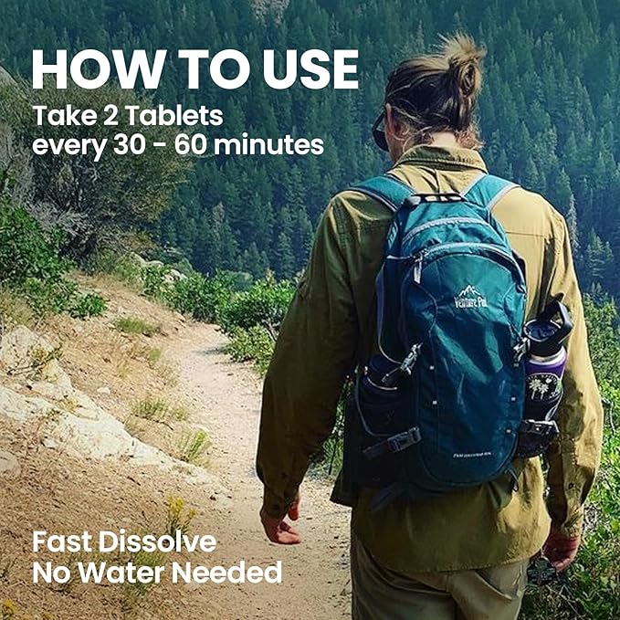 Venture Pal Chewable Electrolyte Tablets, Fast-Dissolve Sugar-Free Stick Salt Tablets - Variety Pack for Rapid Hydration, Outdoor Running, Hiking, Sports | Keto & Vegan Friendly | 80 Count (4 Pack)