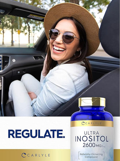 Carlyle Inositol Supplement | 2600mg Capsules | 200 Count | Non-GMO, Gluten Free Myo-Inositol Supplement