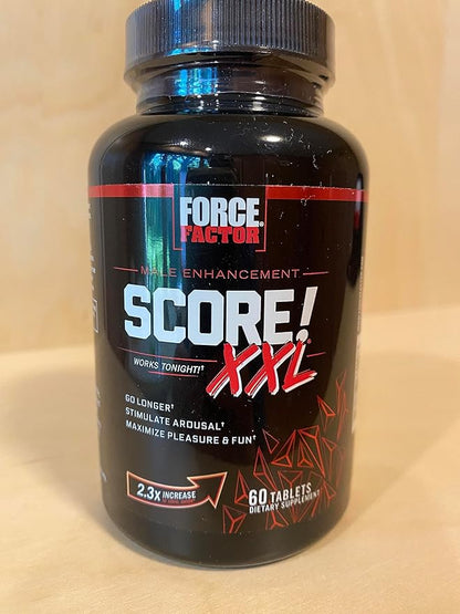 FORCE FACTOR Score! XXL Nitric Oxide Booster Supplement for Men with L-Citrulline, Horny Goat Weed, Black Maca, & Tribulus Terrestris to Increase Stamina, Energy, and Physical Performance, 60 Tablets