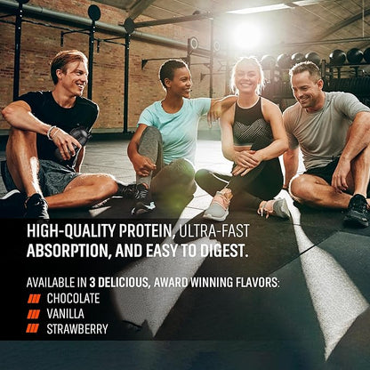 DL 100% Pure Whey Protein + Collagen + Magnesium | 43g. Protein & Essential BCAA´s | Muscle Gain, Recovery & Nutrient delivery | Low Fat Protein | Quik & Easy Mixing | 1 kg (1KG, Strawberry)