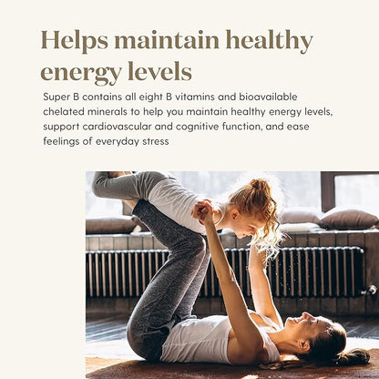 Young Living Super B Tablets | 60 Count Bottle | B Vitamins & Minerals | Supports Healthy Energy Levels | Keto-Friendly | Natural Folate Source | Contains Calcium, Magnesium, and Vitamin B6