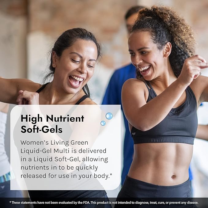 Irwin Naturals Women's Living Green Liquid-Gel Multi - 120 Liquid Soft-Gels, Pack of 2 - Includes 70 Essential Nutrients, Vitamins & Minerals - 80 Total Servings