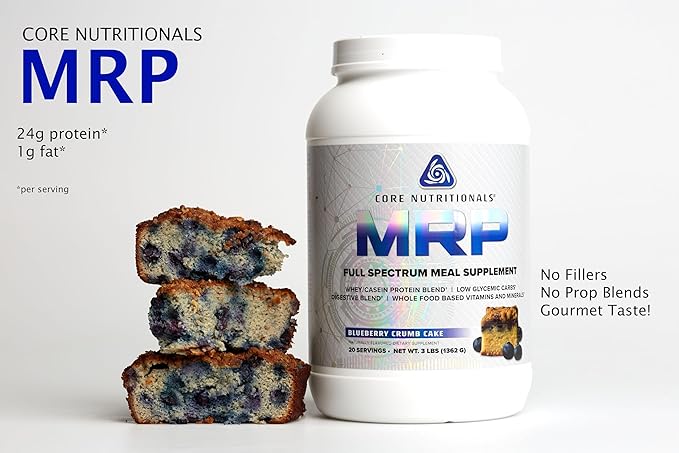 Core Nutritionals Platinum MRP Full Spectrum Meal Replacement, Sustained Release for All Day Amino Acid Support, 27G Protein, 20 Servings (Blueberry Crumb Cake)