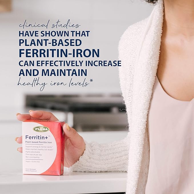Flora- Iron Ferritin+ Plant-Based Supplement for Women - Non-Constipating, Highly Absorbable - Supports Vitality & Wellness - Vegan Iron Supplement from Flora Health - 30 Capsules - Delayed Release