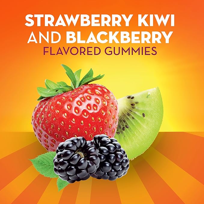 Metamucil Fiber Supplement Gummies with Probiotics for Bloating Relief, No Sugar Added Strawberry Kiwi BlackBerry Flavors, 5g Prebiotic Plant Based Fiber Blend, 90 Count