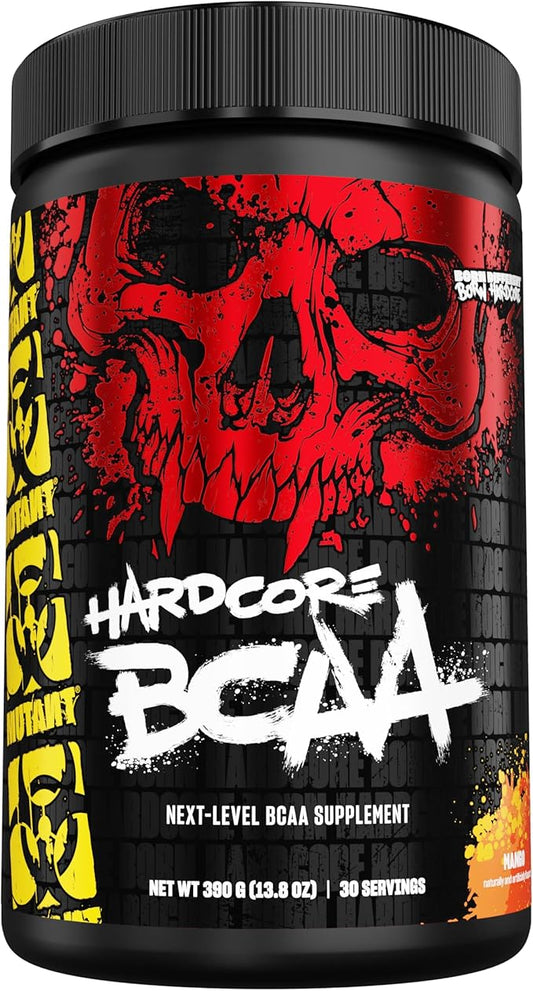 Mutant Hardcore BCAA - Pre, Intra or Post Workout – BCAA Next Level branched-Chain Amino Acids Supplement – Hydration + Recovery - 30 Serving - Mango