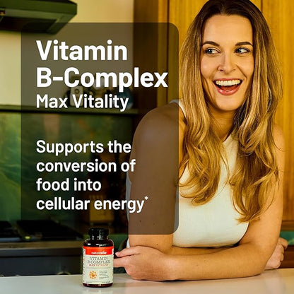 NatureWise Vitamin B Complex for Women and Men - with Folic Acid Biotin B1 B2 B3 B6 B12 - Support Cellular Energy & Mental Clarity - Gluten & Dairy Free, Non-GMO - 60 Softgels[2-Month Supply]