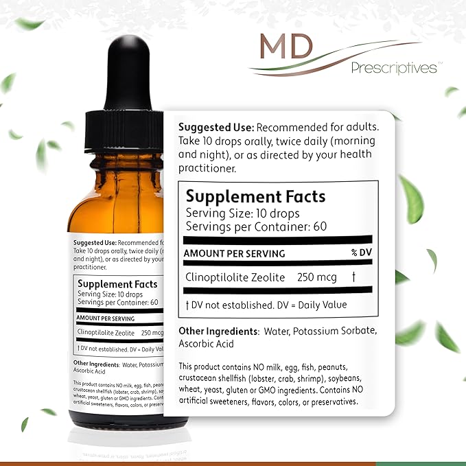 NanoZeolite MD - Soluble Zeolite Solution - 60 Servings - 1 fl oz