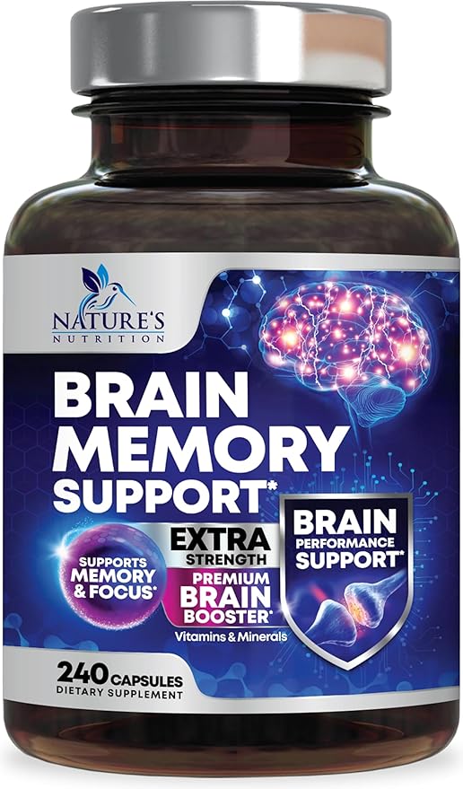 Nootropic Brain Supplements for Memory and Focus - 40 Nootropics & Vitamins to Support Clarity & Concentration, Brain Health Memory Pills with Phosphatidylserine Bacopa Huperzine & DMAE - 240 Capsules
