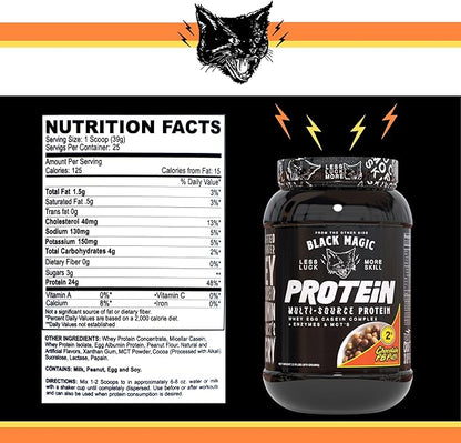 Worldwide Nutrition Bundle: Black Magic Multi-Source Casein Protein Powder-Whey, Egg Albumin Enzymes, Micellar Casein & MCT-Muscle Mass Gaining Bodybuilding-Chocolate PB Puffs 2LB & Keychain