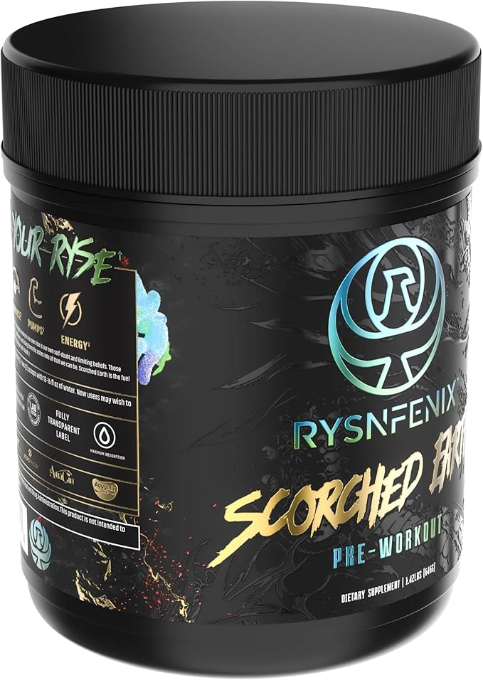 Scorched Earth Pre Workout Powder - Energy & Focus with Dual-Source Caffeine, Nootropics | Pumps from Citrulline, Beta Alanine, Nitrosigine®, GlycerPump™ - Sour Gummy Worm