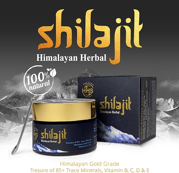 Purified Gold Standard Shilajit Resin - Authentic Himalayan, Organic Supplement with 85+ Trace Minerals - All Natural Multivitamin and Wellness Supplement - 30 Grams