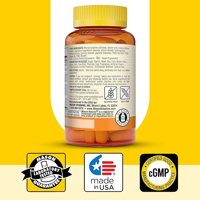 MASON NATURAL Stress B-Complex with Antioxidants + Zinc, 6 Month Supply, Dual Action Formula, Supports Energy Metabolism & Immune Health, 3 Pack
