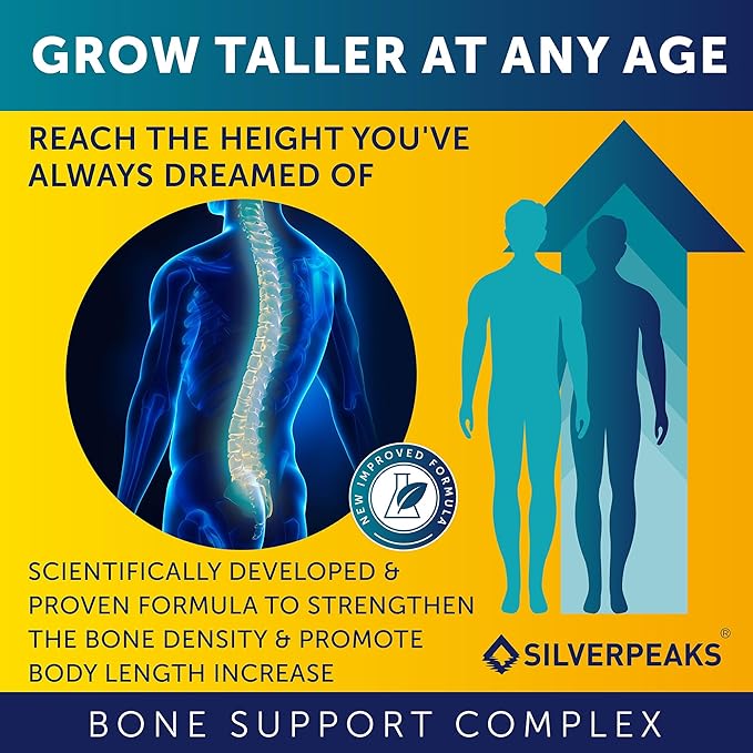 Growth Capsules to Grow Taller - Height Growth Maximizer with Calcium for Bone Strength - Made in USA - Natural Get Taller Supplement - Free of Growth Hormone - Pack of 3