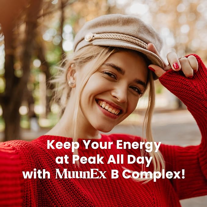 B-Complex, Vitamin B1 B2 B3 B6 B12, New Formula for Max Vitality & Sustained Energy Support,Energy Boost, Nervous System Support, with Vitamin C, Choline, Folate, 60 Capsules